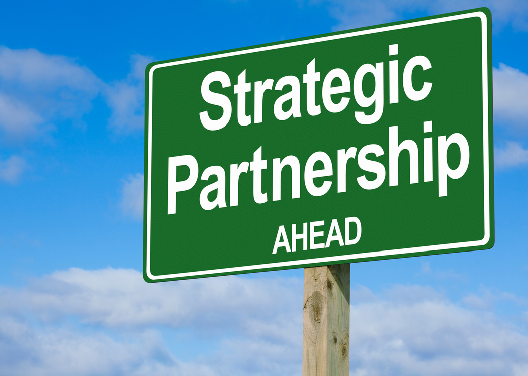 Strategic Partnership Ahead Highway Sign